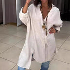 White Long Shirt in Oversized Look