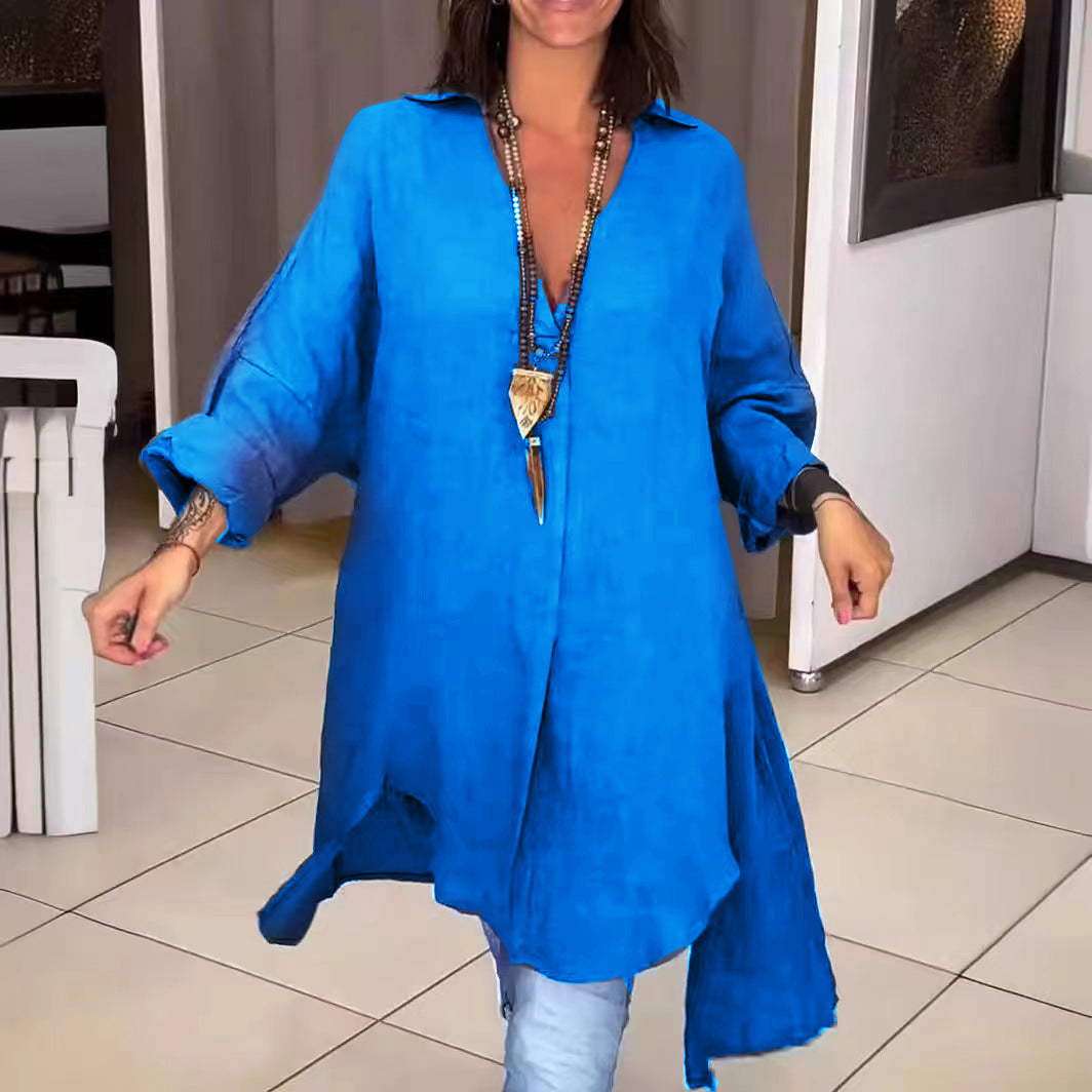 White Long Shirt in Oversized Look