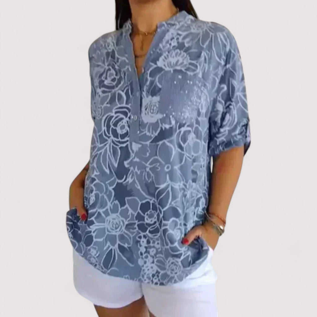 Tumascha Women's Blouse – With Floral Pattern, Light & Comfortable