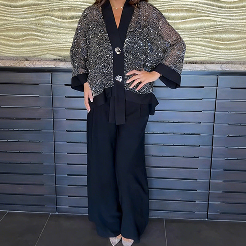 Karla | Cardigan + Wide Trousers Set