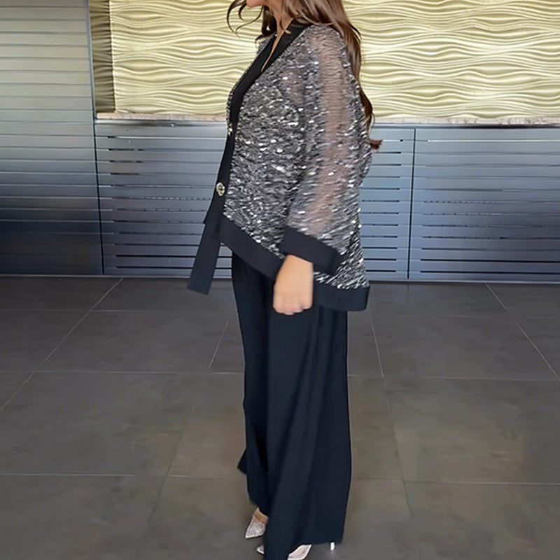 Karla | Cardigan + Wide Trousers Set