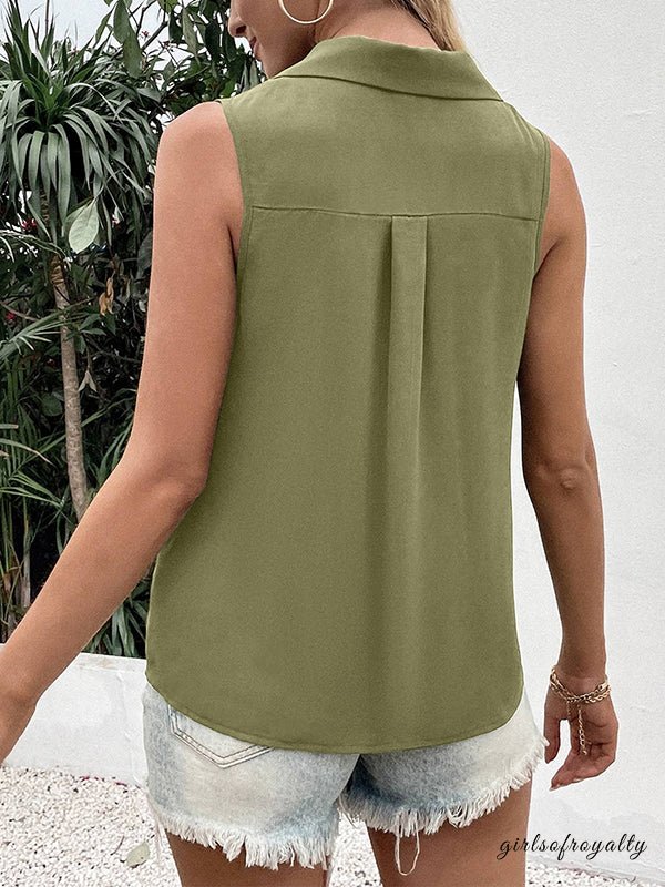 Lucy | Buttoned V-Neck Waistcoat Top