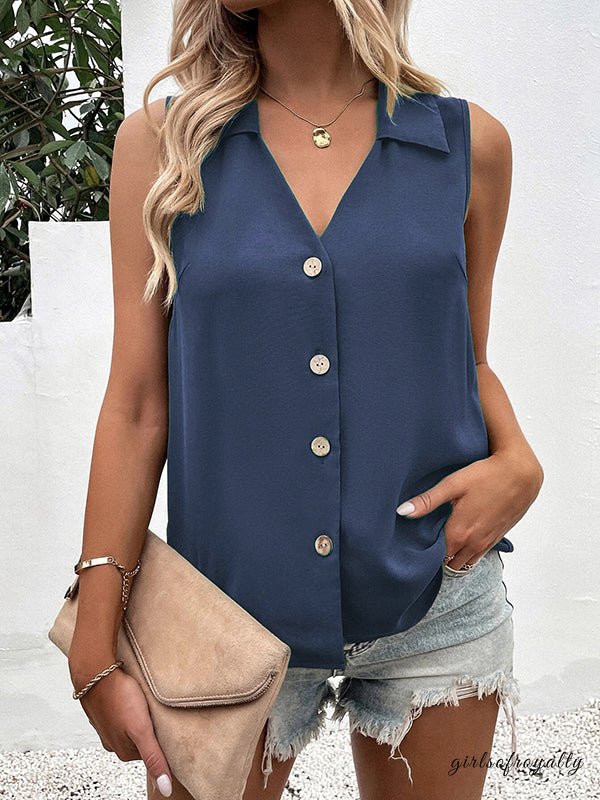 Sabina | Sleeveless V-neck vest with buttons