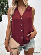 Sabina | Sleeveless V-neck vest with buttons