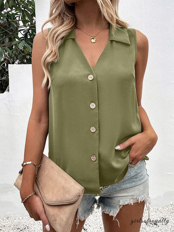 Lucy | Buttoned V-Neck Waistcoat Top