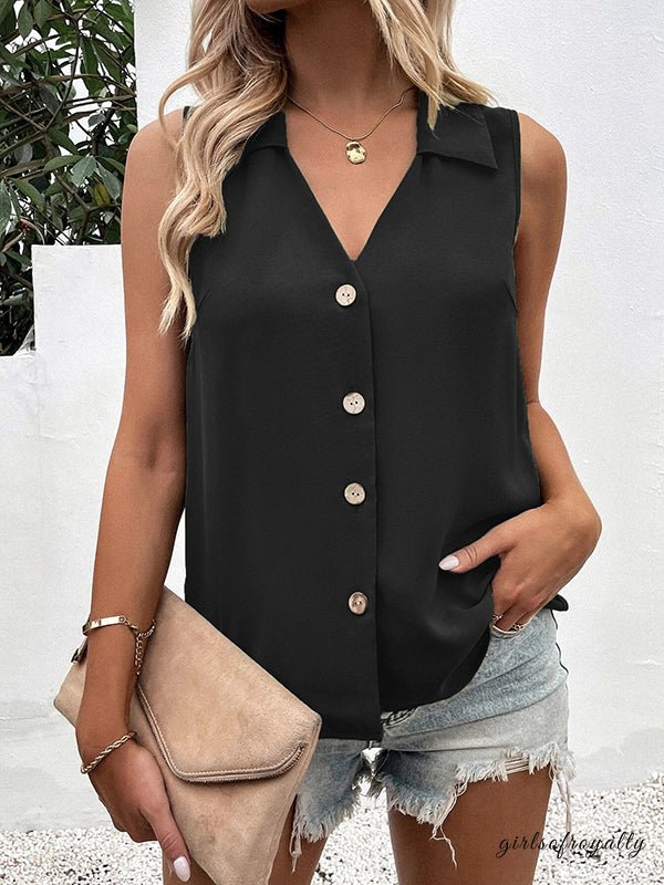 Sabina | Sleeveless V-neck vest with buttons