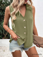 Lucy | Buttoned V-Neck Waistcoat Top