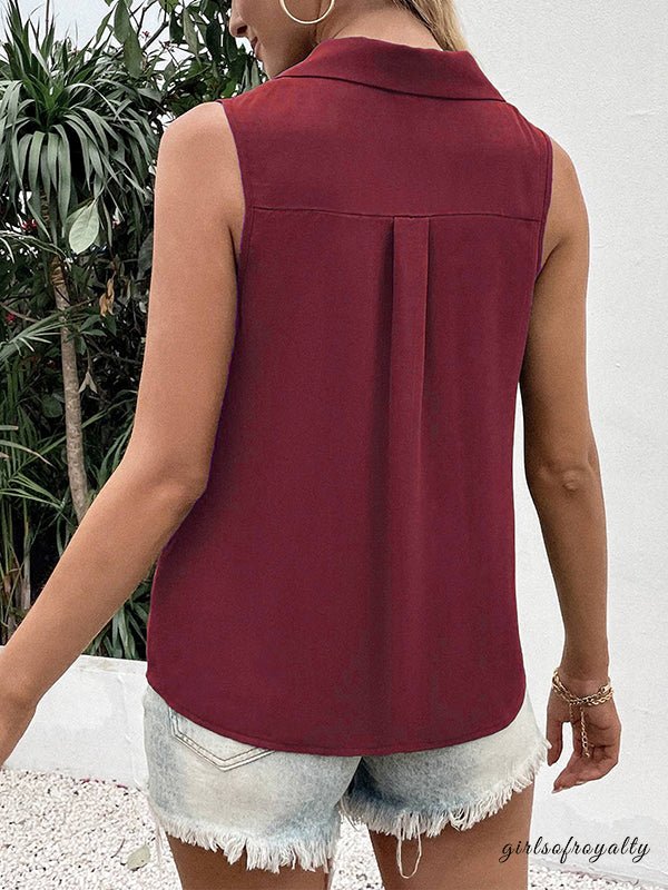 Sabina | Sleeveless V-neck vest with buttons