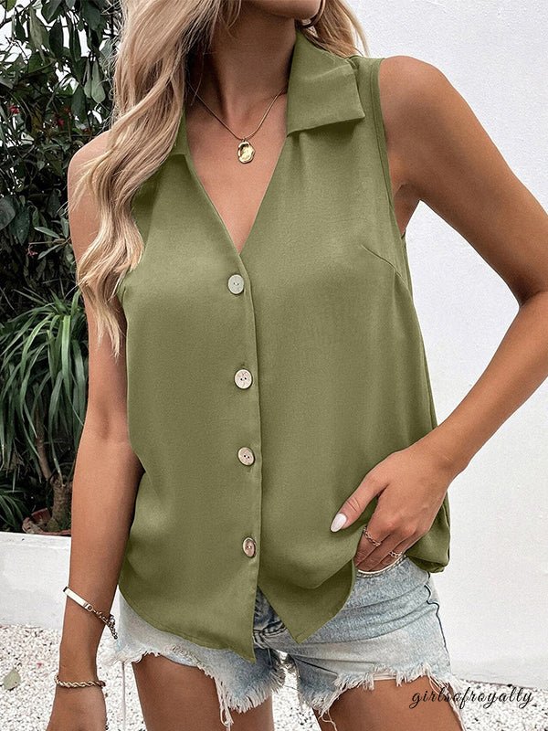 Lucy | Buttoned V-Neck Waistcoat Top