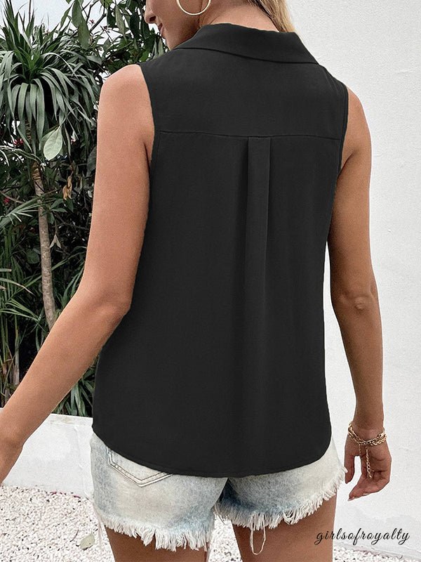 Lucy | Buttoned V-Neck Waistcoat Top