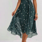 Retro Green Midi Dress