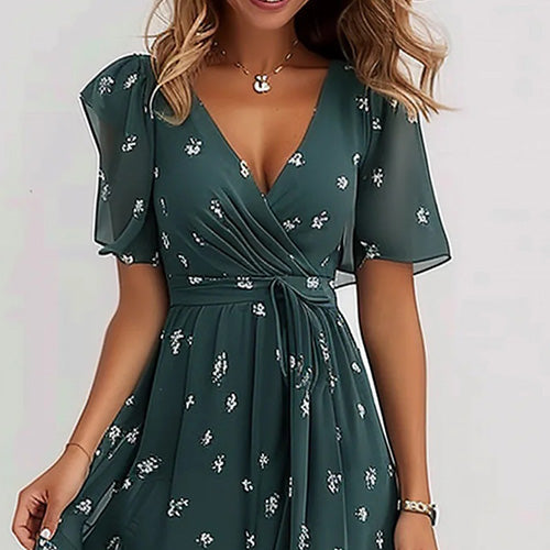 Retro Green Midi Dress